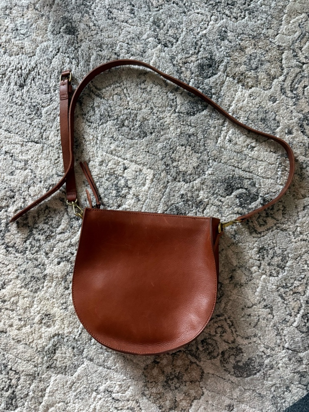 Madewell Classic Brown Leather Crossbody Saddle Bag - Women
